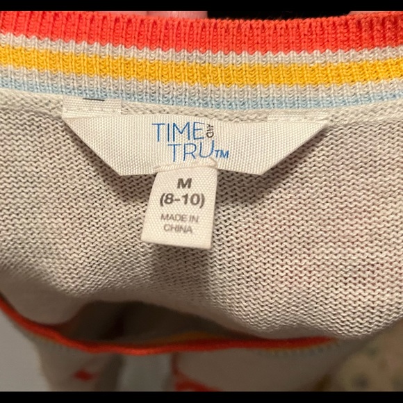 Time and Tru Happy Text Sweater - Picture 2 of 2